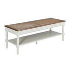 French Country Coffee Table with Lower Display Shelf