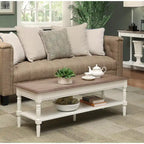 French Country Coffee Table with Lower Display Shelf