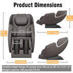 Massage Chair Recliner with Zero Gravity Airbag Massage Bluetooth Speaker Foot RollerBlack