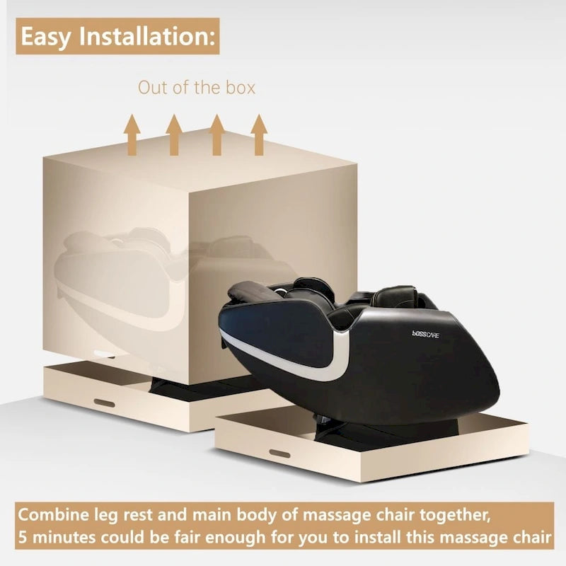 Massage Chair Recliner with Zero Gravity Airbag Massage Bluetooth Speaker Foot RollerBlack
