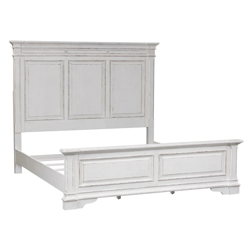 Abbey Park Antique White King Panel Bed