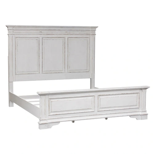Abbey Park Antique White King Panel Bed