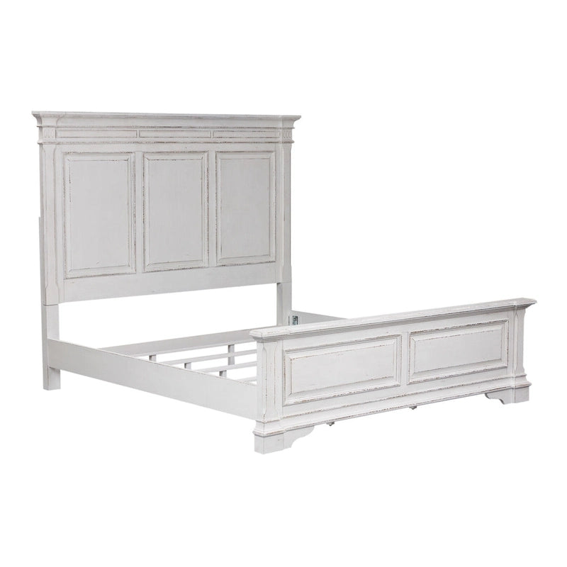 Abbey Park Antique White King Panel Bed