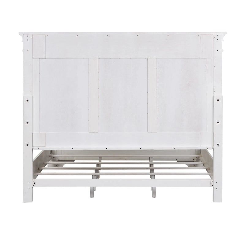 Abbey Park Antique White King Panel Bed