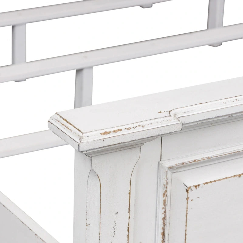 Abbey Park Antique White King Panel Bed