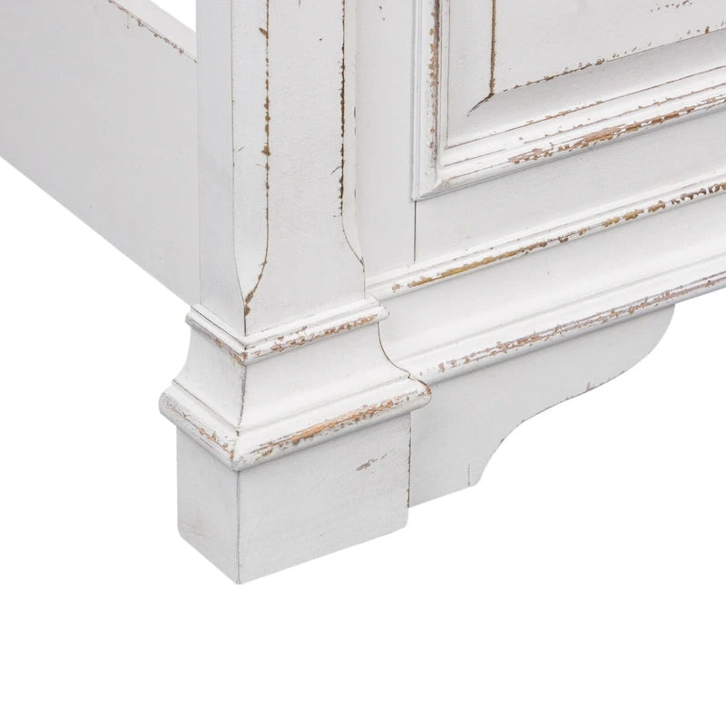 Abbey Park Antique White King Panel Bed