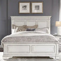 Abbey Park Weathered Brown & Antique White Queen Panel Bed