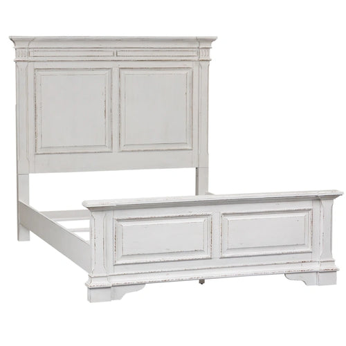 Abbey Park Weathered Brown & Antique White Queen Panel Bed