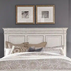 Abbey Park Weathered Brown & Antique White Queen Panel Bed