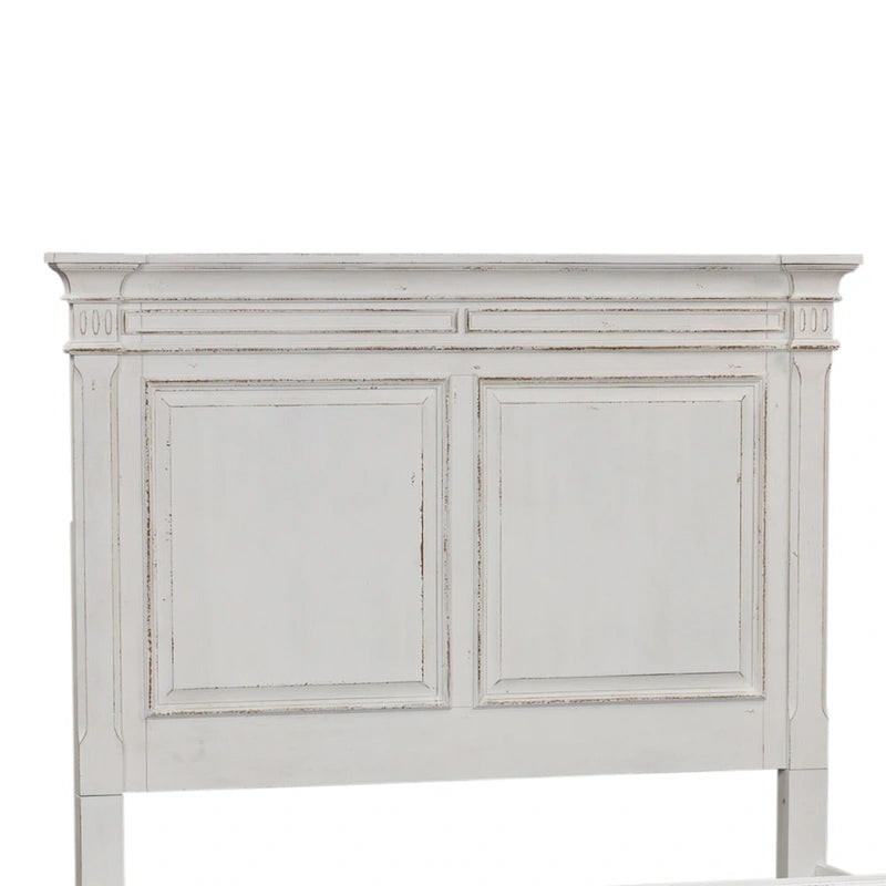 Abbey Park Weathered Brown & Antique White Queen Panel Bed