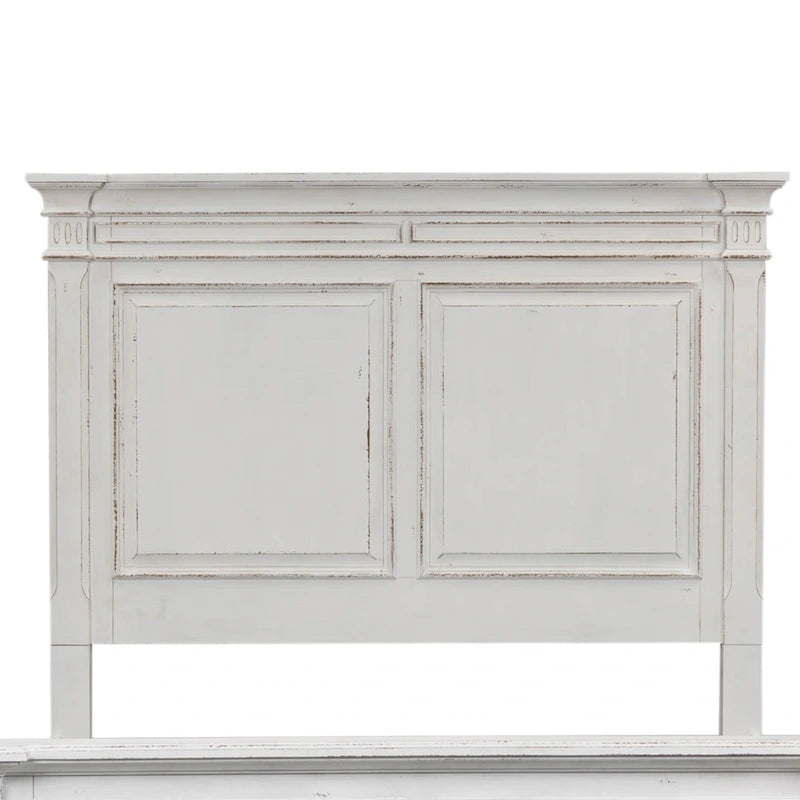 Abbey Park Weathered Brown & Antique White Queen Panel Bed