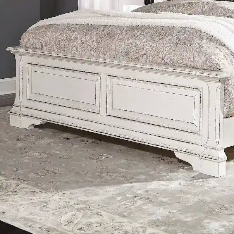 Abbey Park Weathered Brown & Antique White Queen Panel Bed