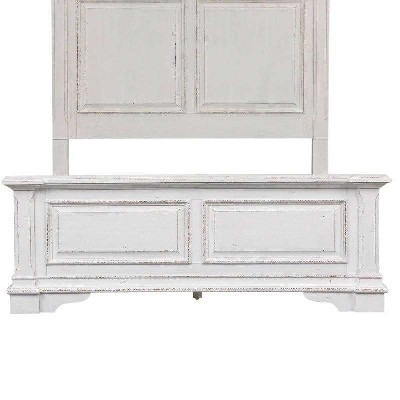 Abbey Park Weathered Brown & Antique White Queen Panel Bed