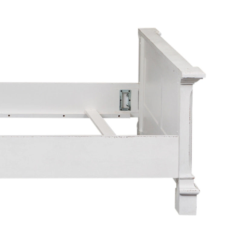Abbey Park Weathered Brown & Antique White Queen Panel Bed