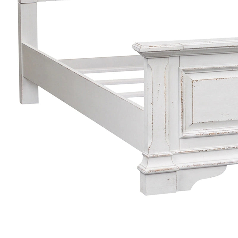 Abbey Park Weathered Brown & Antique White Queen Panel Bed
