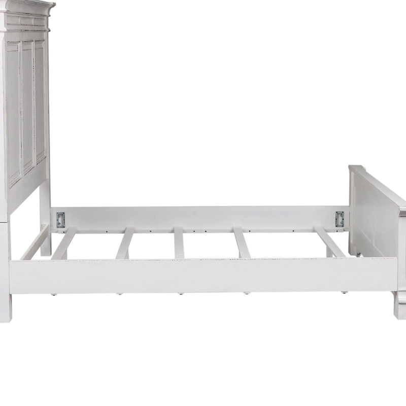 Abbey Park Weathered Brown & Antique White Queen Panel Bed