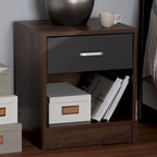 Contemporary 1-Drawer Brown and Grey Nightstand