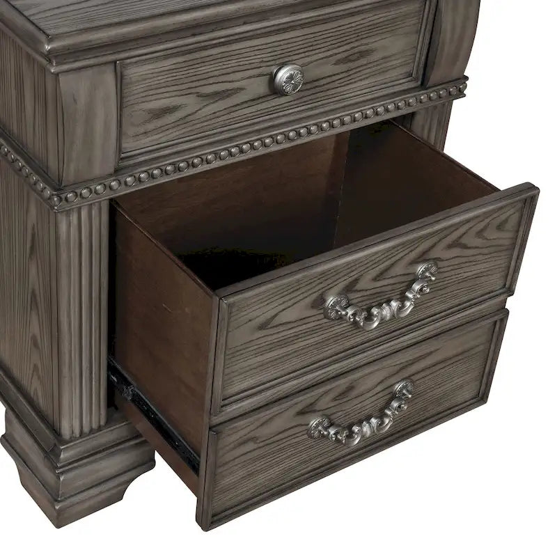 Stroh Traditional Wood 2-Drawer Nightstand with USB Charger