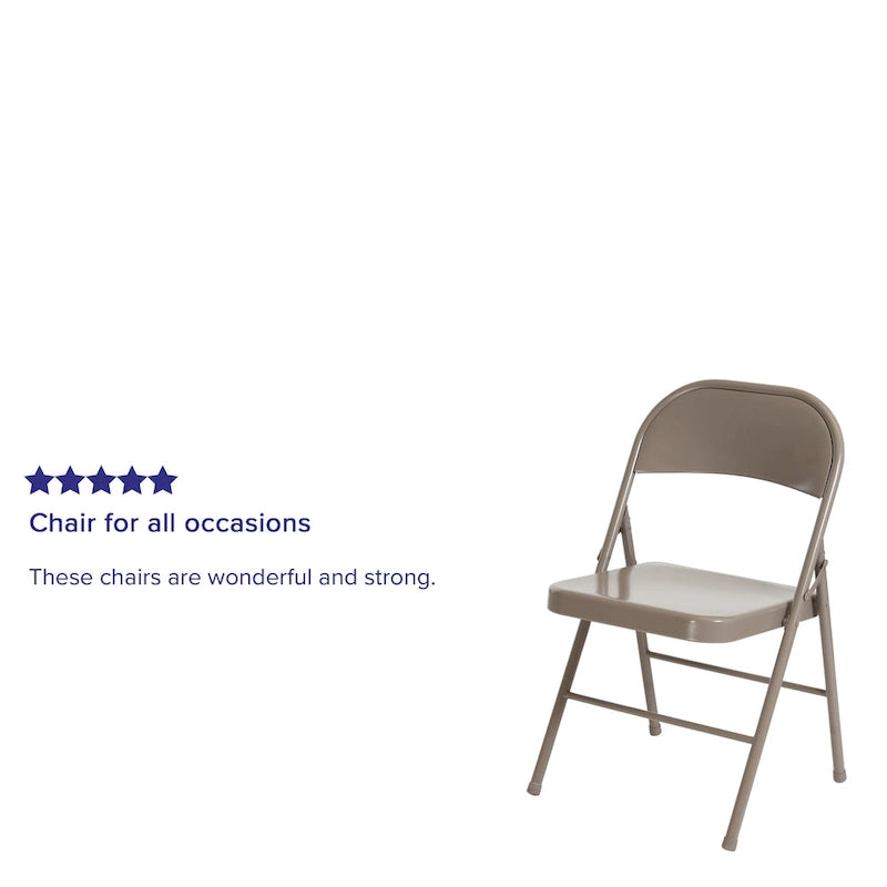 2 Pack Double Braced Metal Folding Chair