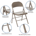2 Pack Double Braced Metal Folding Chair