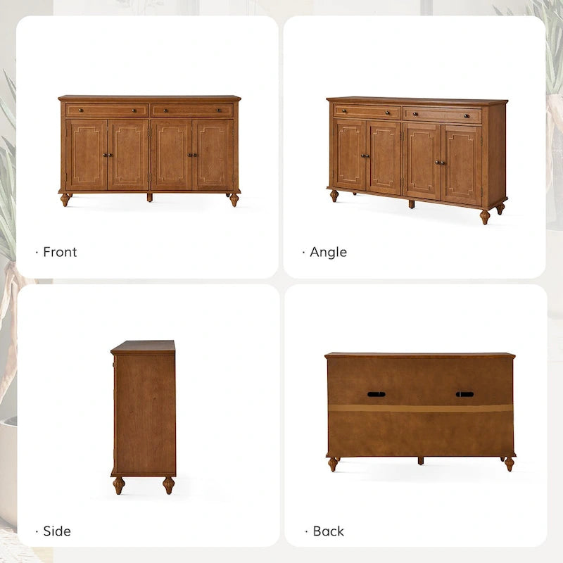 Ruby 58-inch Traditional Wide 2-Drawer Sideboard with Adjustable Shelves