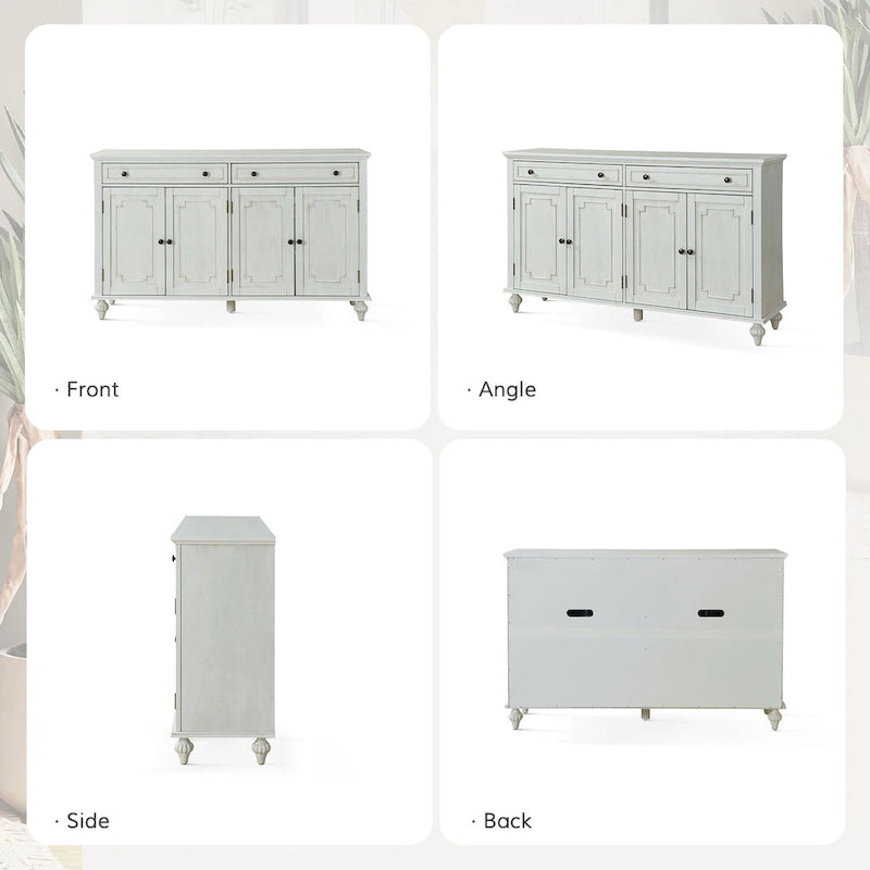 Ruby 58-inch Traditional Wide 2-Drawer Sideboard with Adjustable Shelves