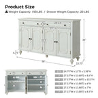 Ruby 58-inch Traditional Wide 2-Drawer Sideboard with Adjustable Shelves