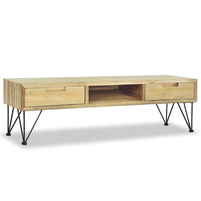 TV Stand 47.2x13.8x13.8 Solid Teak Wood Colonial Style