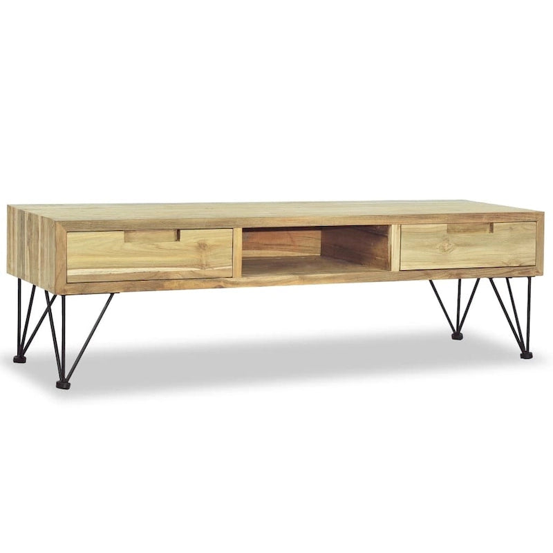 TV Stand 47.2x13.8x13.8 Solid Teak Wood Colonial Style