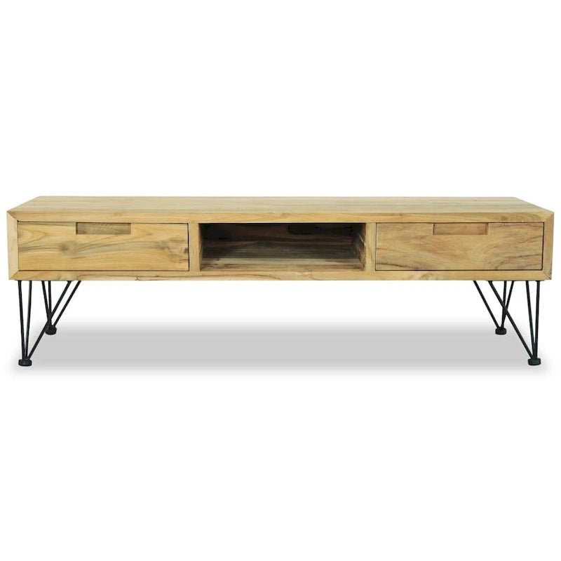 TV Stand 47.2x13.8x13.8 Solid Teak Wood Colonial Style