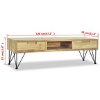 TV Stand 47.2x13.8x13.8 Solid Teak Wood Colonial Style