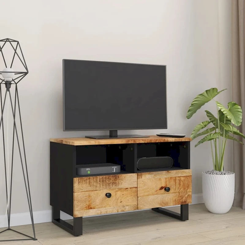TV Stand 27.6x13x18.1 Solid Mango Wood