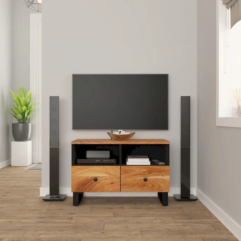 TV Stand 27.6x13x18.1 Solid Mango Wood