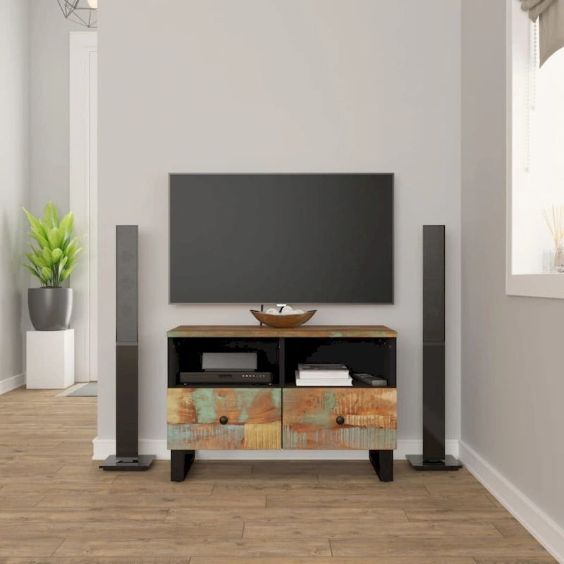 TV Stand 27.6x13x18.1 Solid Mango Wood