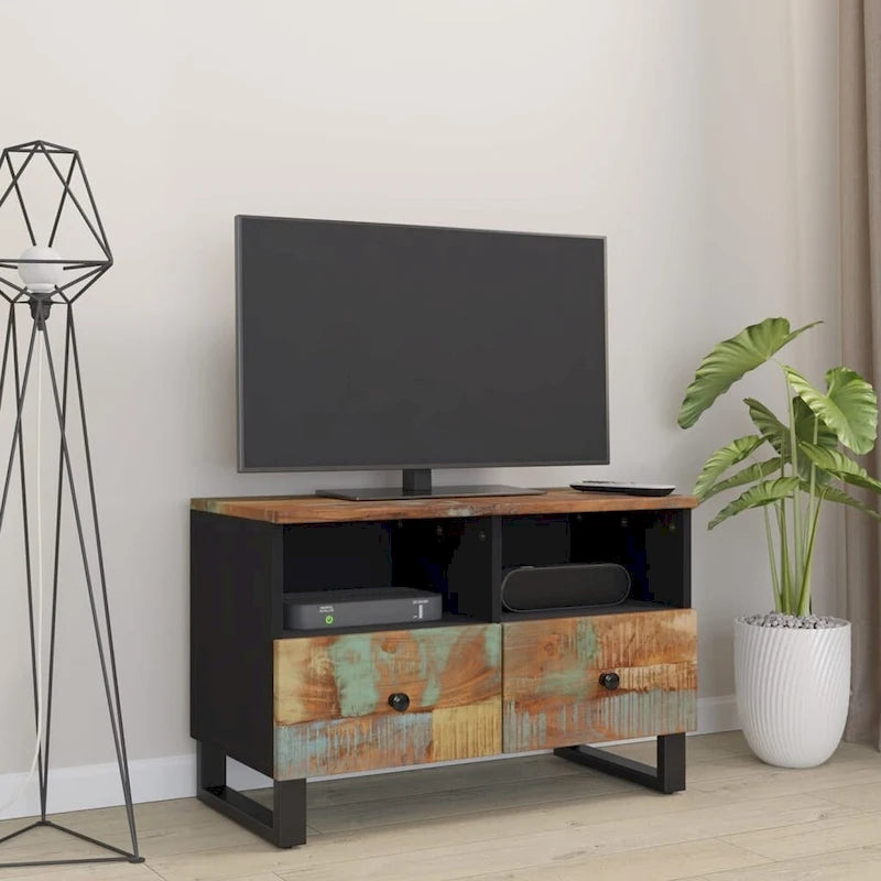 TV Stand 27.6x13x18.1 Solid Mango Wood