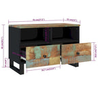 TV Stand 27.6x13x18.1 Solid Mango Wood