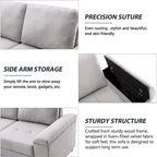 87.4 in. L-Shape Velvet Sleeper Sectional Sofa in. 5-Seat Sofa Bed with 2-USB, Storage Ottoman and Hidden Storage Arm