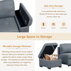 87.4 in. L-Shape Velvet Sleeper Sectional Sofa in. 5-Seat Sofa Bed with 2-USB, Storage Ottoman and Hidden Storage Arm