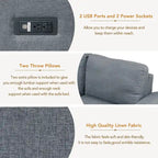 87.4 in. L-Shape Velvet Sleeper Sectional Sofa in. 5-Seat Sofa Bed with 2-USB, Storage Ottoman and Hidden Storage Arm