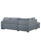 87.4 in. L-Shape Velvet Sleeper Sectional Sofa in. 5-Seat Sofa Bed with 2-USB, Storage Ottoman and Hidden Storage Arm