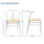 Modern Weave Y-Shaped Dining Chair with Solid Metal Frame