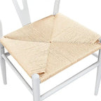 Modern Weave Y-Shaped Dining Chair with Solid Metal Frame