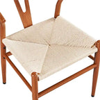 Modern Weave Y-Shaped Dining Chair with Solid Metal Frame