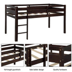 Twin Wood Loft Bed Low Loft Beds with Ladder