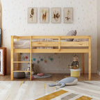 Twin Wood Loft Bed Low Loft Beds with Ladder