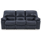 Leesworth Blue Power Reclining Sofa 88W x 41D x 41H