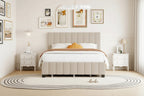 Queen Size Velvet Upholstered Platform Bed