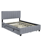 Queen Size Velvet Upholstered Platform Bed