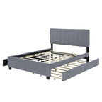 Queen Size Velvet Upholstered Platform Bed